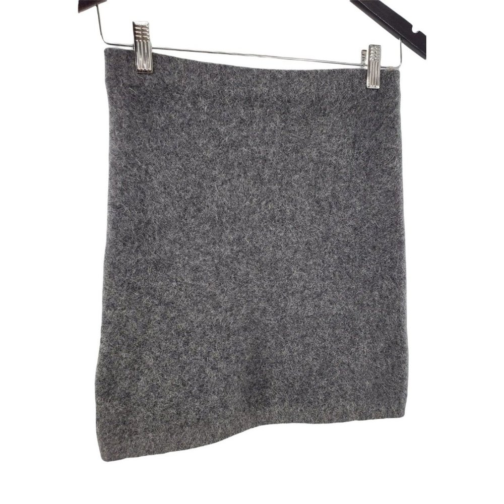 ANNE KLEIN Skirt Vintage Knitwear Lamb Rabbit Pencil Real FUR Mini Woman's Small